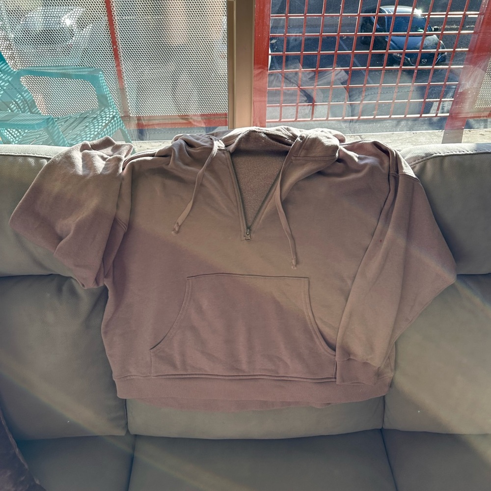 cropped quarter zip hoodie